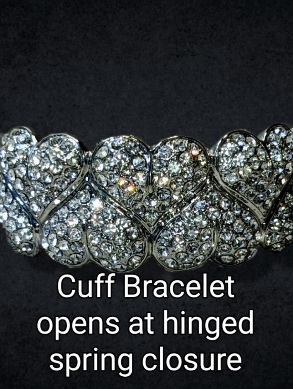 Crystal Hearts Cuff Bangle - Picture 12 of 16